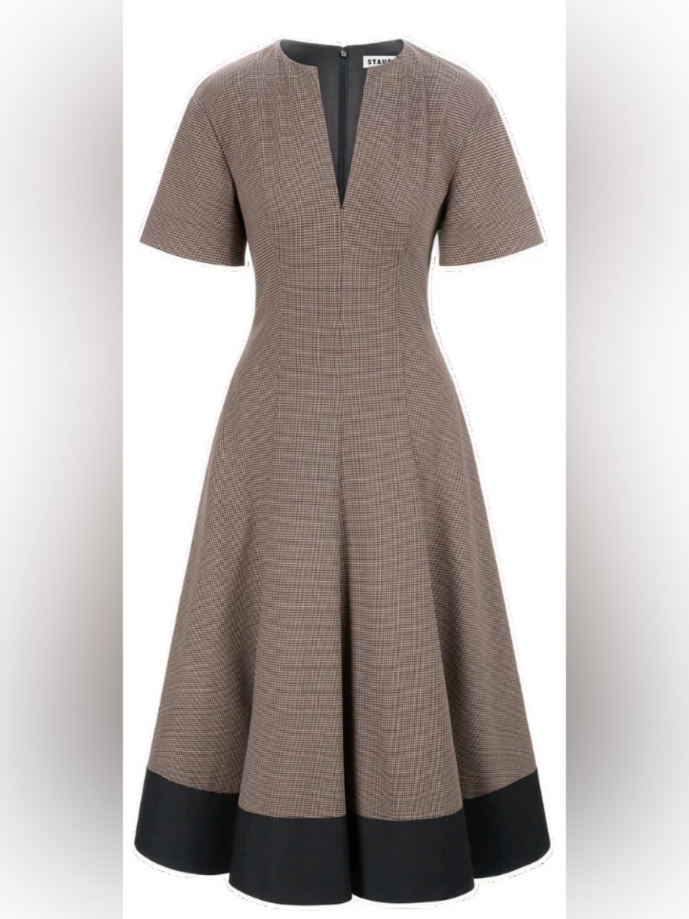 STAUD - FRANCES DRESS IN HOUNDSTOOTH